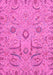 Machine Washable Abstract Pink Modern Rug, wshabs4106pnk