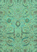 Machine Washable Abstract Turquoise Modern Area Rugs, wshabs4106turq