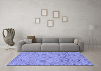 Machine Washable Abstract Blue Modern Rug, wshabs4106blu