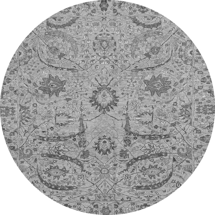 Round Abstract Gray Modern Rug, abs4106gry