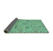 Sideview of Abstract Turquoise Modern Rug, abs4106turq