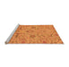 Sideview of Machine Washable Abstract Orange Modern Area Rugs, wshabs4106org