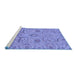 Sideview of Machine Washable Abstract Blue Modern Rug, wshabs4106blu