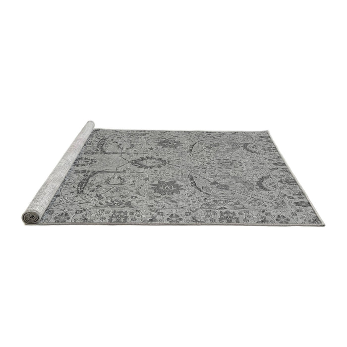 Sideview of Machine Washable Abstract Gray Modern Rug, wshabs4106gry