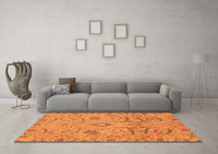 Machine Washable Abstract Orange Modern Rug, wshabs4106org