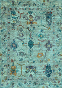 Oriental Light Blue Traditional Rug, abs4107lblu