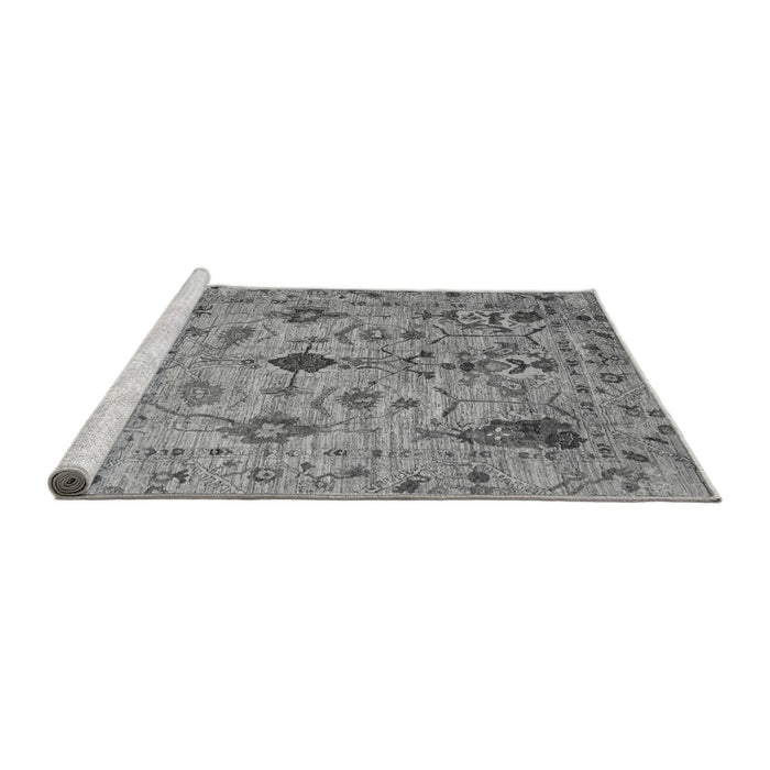 Sideview of Machine Washable Oriental Gray Traditional Rug, wshabs4107gry