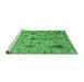 Sideview of Machine Washable Oriental Emerald Green Traditional Area Rugs, wshabs4107emgrn