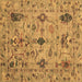 Square Machine Washable Oriental Brown Traditional Rug, wshabs4107brn