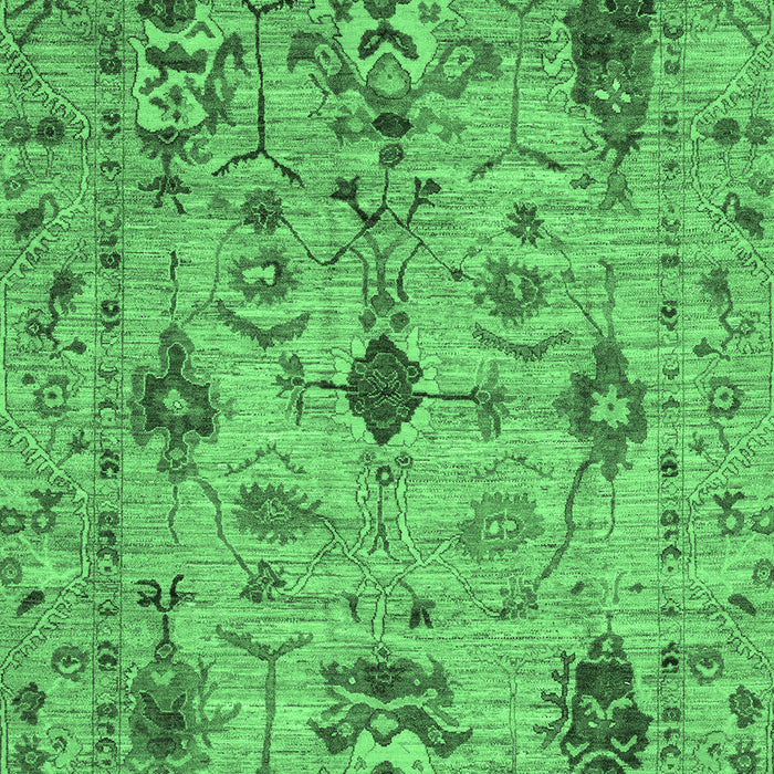 Machine Washable Oriental Emerald Green Traditional Area Rugs, wshabs4107emgrn