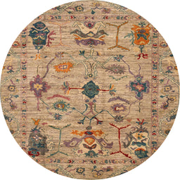 Round Machine Washable Abstract Brown Sand Brown Rug, wshabs4107