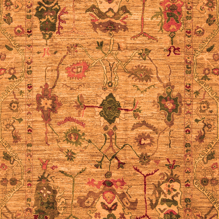 Machine Washable Oriental Orange Traditional Area Rugs, wshabs4107org