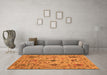 Machine Washable Oriental Orange Traditional Area Rugs in a Living Room, wshabs4107org