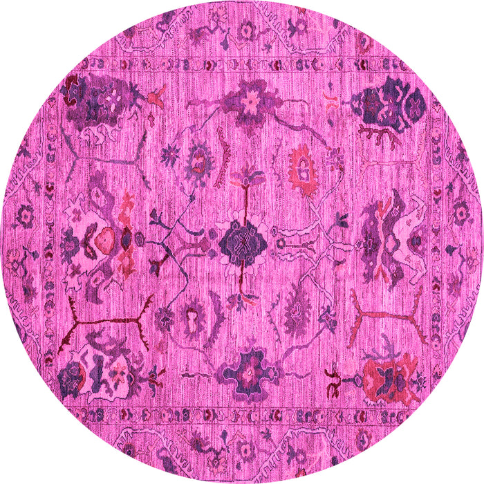 Round Oriental Pink Traditional Rug, abs4107pnk