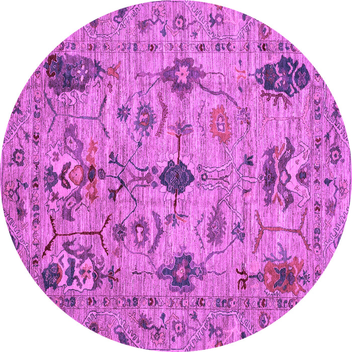 Round Oriental Purple Traditional Rug, abs4107pur