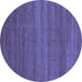 Round Abstract Blue Modern Rug, abs4108blu