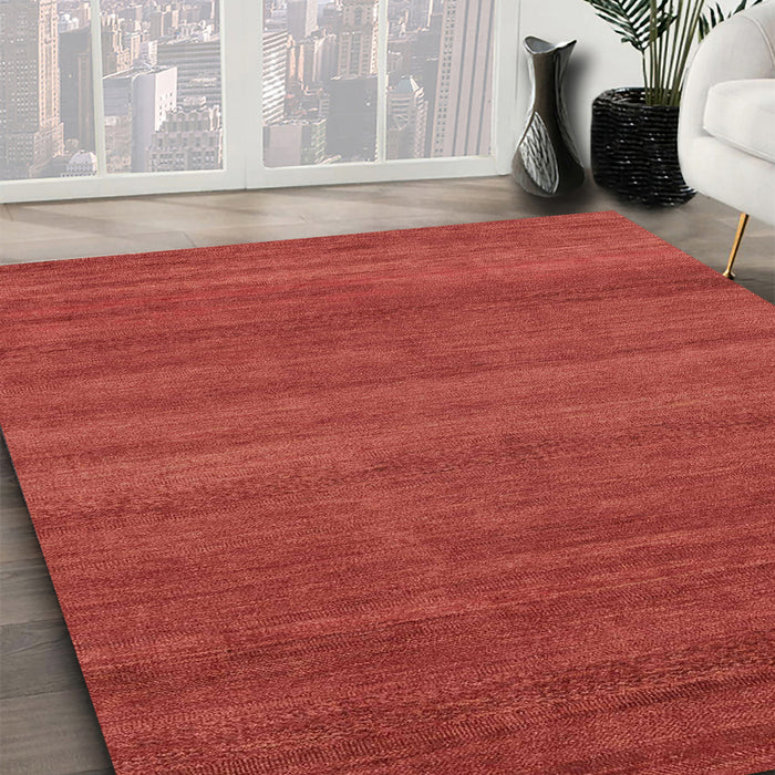 Machine Washable Abstract Fire Red Rug in a Family Room, wshabs4108