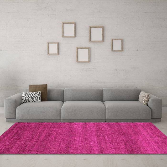 Machine Washable Abstract Pink Modern Rug in a Living Room, wshabs4108pnk