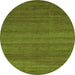 Round Abstract Green Modern Rug, abs4108grn