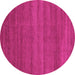 Round Machine Washable Abstract Pink Modern Rug, wshabs4108pnk