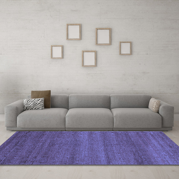 Machine Washable Abstract Blue Modern Rug in a Living Room, wshabs4108blu