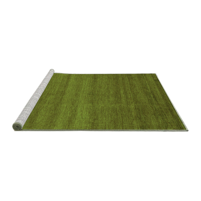 Sideview of Machine Washable Abstract Green Modern Area Rugs, wshabs4108grn