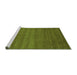 Sideview of Machine Washable Abstract Green Modern Area Rugs, wshabs4108grn