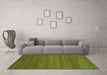 Machine Washable Abstract Green Modern Area Rugs in a Living Room,, wshabs4108grn