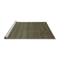 Sideview of Machine Washable Abstract Turquoise Modern Area Rugs, wshabs4108turq