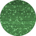 Round Abstract Emerald Green Modern Rug, abs4109emgrn