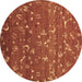 Round Machine Washable Abstract Brown Modern Rug, wshabs4109brn