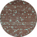 Round Machine Washable Abstract Light Blue Modern Rug, wshabs4109lblu