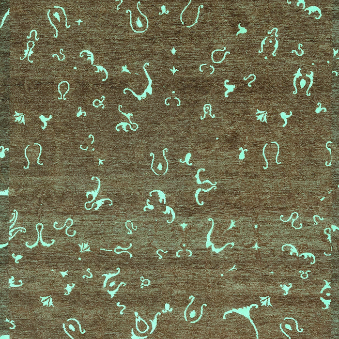 Machine Washable Abstract Turquoise Modern Area Rugs, wshabs4109turq