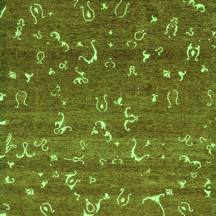 Machine Washable Abstract Green Modern Area Rugs, wshabs4109grn