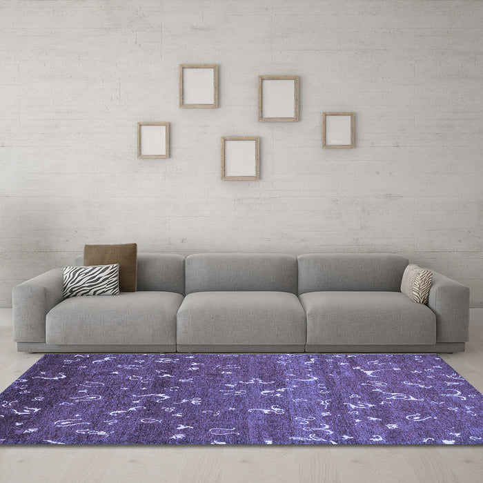 Machine Washable Abstract Blue Modern Rug in a Living Room, wshabs4109blu