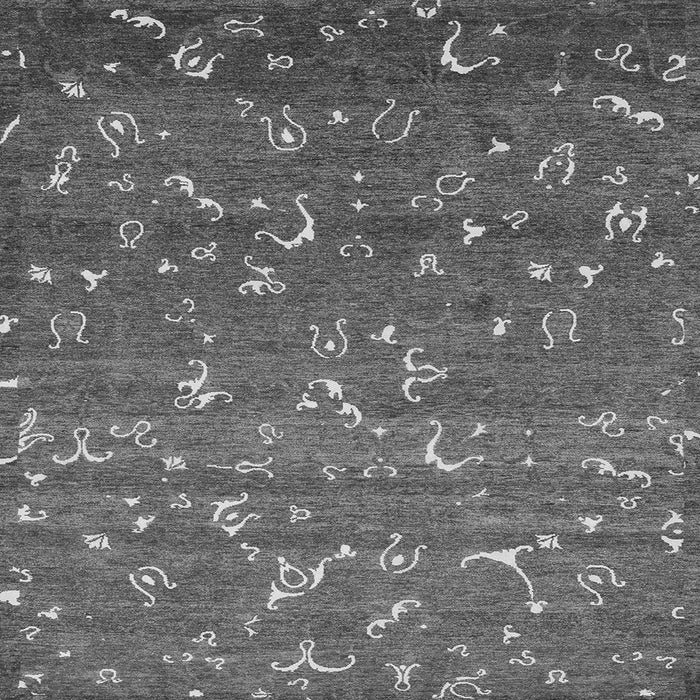 Square Machine Washable Abstract Gray Modern Rug, wshabs4109gry