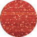 Round Abstract Orange Modern Rug, abs4109org