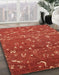 Abstract Bright Orange Modern Rug in Family Room, abs4109