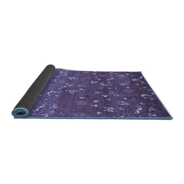 Sideview of Abstract Blue Modern Rug, abs4109blu
