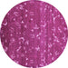 Round Machine Washable Abstract Purple Modern Area Rugs, wshabs4109pur