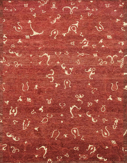 Machine Washable Abstract Bright Orange Rug, wshabs4109