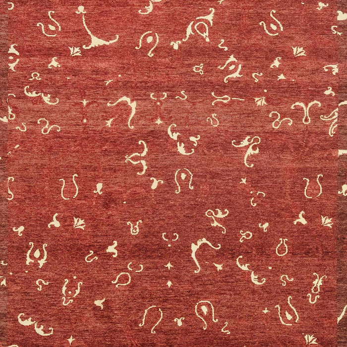 Machine Washable Abstract Bright Orange Rug, wshabs4109