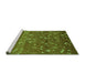 Sideview of Machine Washable Abstract Green Modern Area Rugs, wshabs4109grn