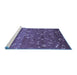 Sideview of Machine Washable Abstract Blue Modern Rug, wshabs4109blu