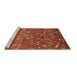 Sideview of Machine Washable Abstract Brown Modern Rug, wshabs4109brn