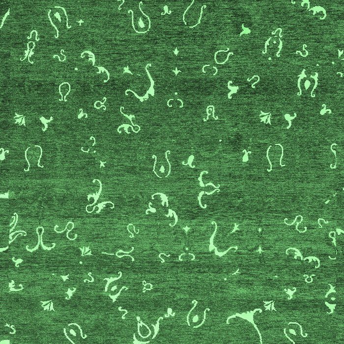 Machine Washable Abstract Emerald Green Modern Area Rugs, wshabs4109emgrn