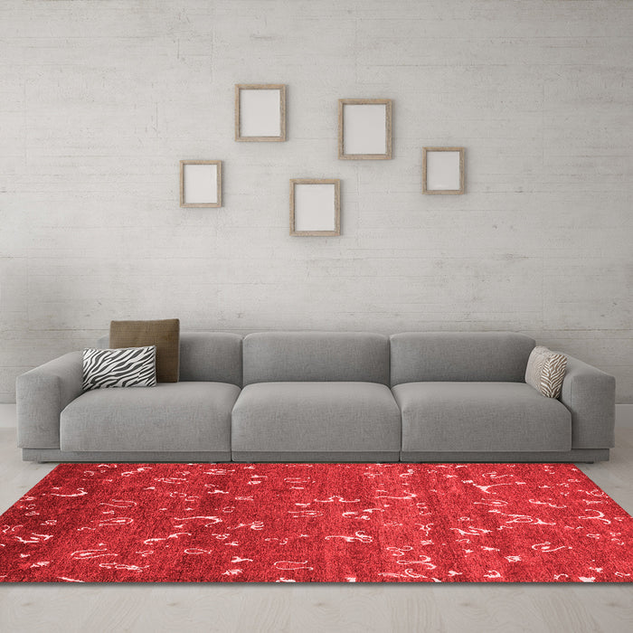 Modern Red Washable Rugs