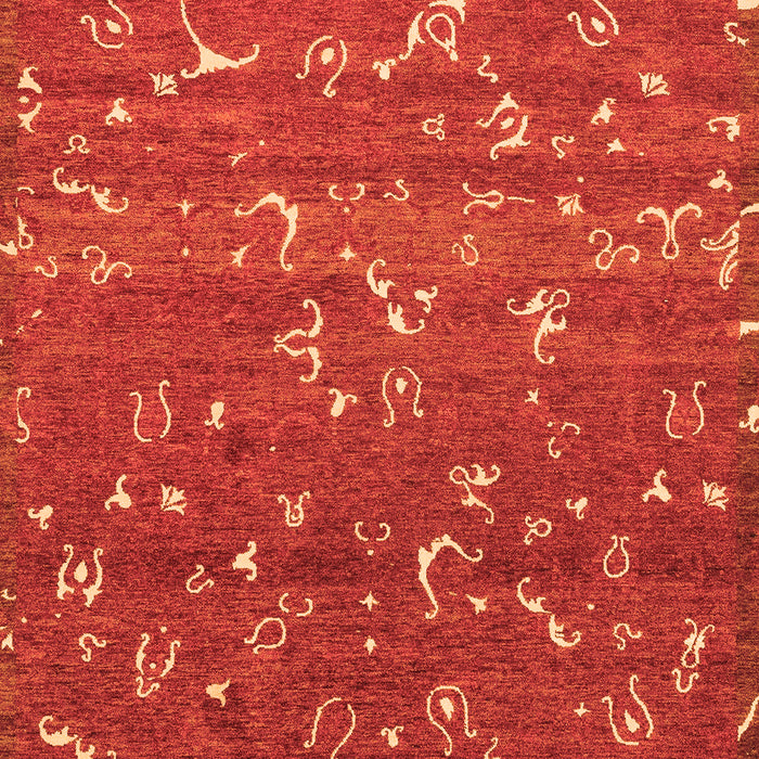 Machine Washable Abstract Orange Modern Area Rugs, wshabs4109org