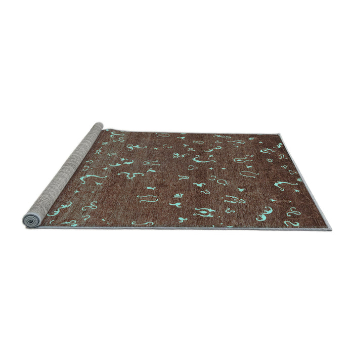 Sideview of Machine Washable Abstract Light Blue Modern Rug, wshabs4109lblu