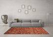 Machine Washable Abstract Brown Modern Rug in a Living Room,, wshabs4109brn